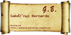 Gabányi Bernarda névjegykártya